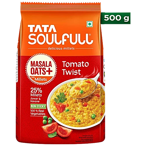 Tata Soulfull Tomato Twist Masala Oats+ With Millets, 500 g